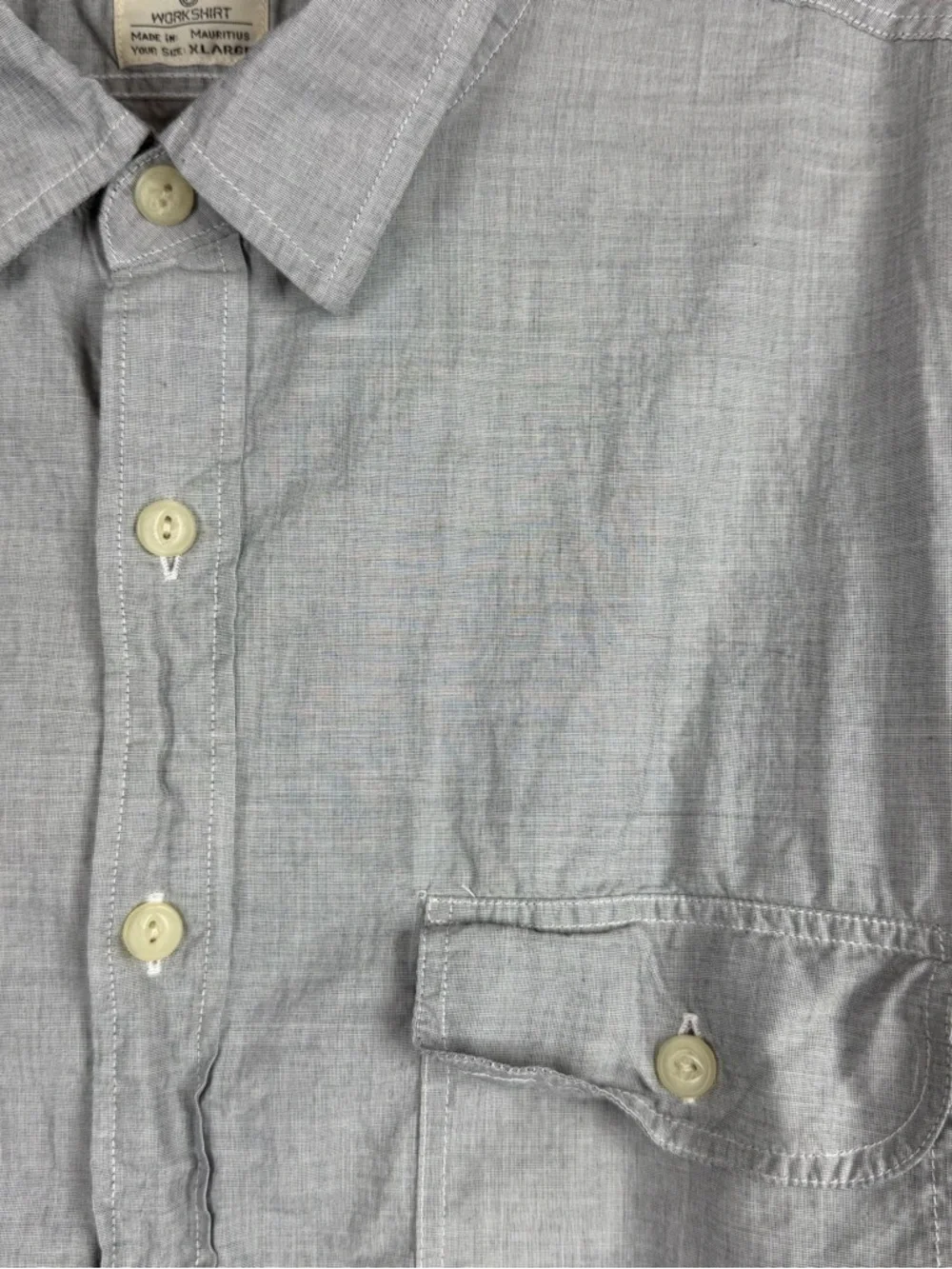 J.Crew Workshirt Gray Cotton Button Up Long Sleeve Career Classic Shirt Men’s XL